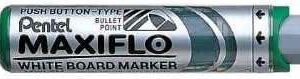 pentel maxiflo rotulador para pizarra blanca regulacion del flujo de tinta punta redonda ancho de linea 2,5mm 50% de materiales reciclados color verde