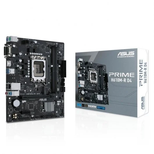 asus prime h610m r d4 placa base intel1700 2x ddr4 hdmi, m.2, pcie4.0, 4x sata iii, usb 3.2, microatx
