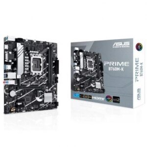 asus prime b760m k placa base intel 1700 hdmi, vga, pcie 4.0, m2, 4x sata iii, usb 2.0, 3.2, rj 45