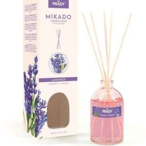 prady ambientador mikado lavanda frasco de cristal 100ml y varitas difusoras