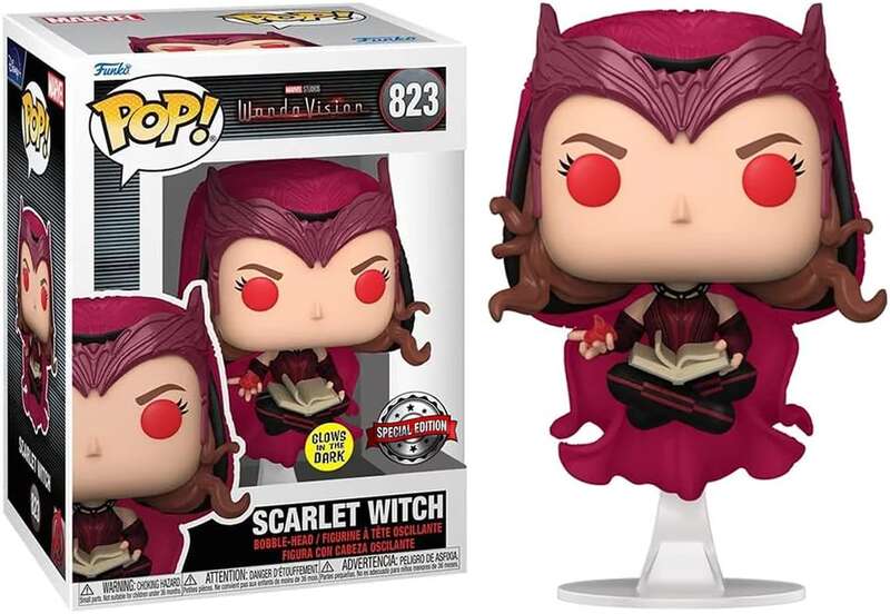 funko pop marvel wandavision scarlet witch ed. glows in the dark figura de vinilo altura 9cm aprox.