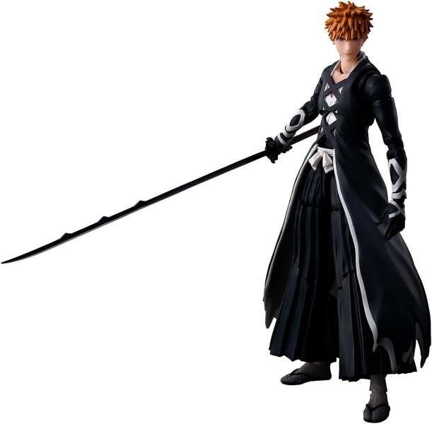 tamashii nations sh figuarts bleach: thousand year blood war ichigo kurosaki modo bankai tensazangetsu figura articulada altura 15cm aprox.