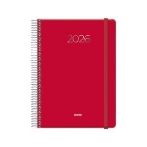 dohe denver agenda anual dia pagina sabado y domingo misma pagina cierre con goma elastica tamaño 15x21cm color rojo