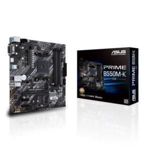 asus prime b550m k placa base amd dual m.2, pcie 4.0, 1 gb ethernet, hdmi, d sub, dvi, sata 6 gbps, usb a 3.2 gen 2