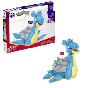 mattel mega construx wonder builders pokemon lapras figura de construccion tamaño 20cm aprox. 527 piezas