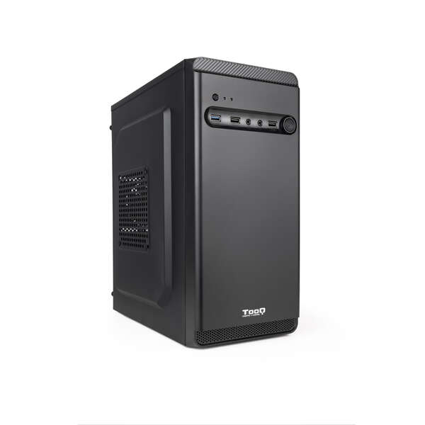 tooq caja minitorre micro atx/mini itx tamaño disco soportado 3.5", 2.5" usb3.0, 2.0, audio hd ventilador 80mm incluido color negro