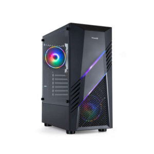 tooq biohazard caja semitorre gaming atx/micro atx/mini itx rgb panel lateral cristal templado tamaño disco soportado 3.5", 2.5" usb3.0, 2.0, audio hd 2 ventiladores 120mm rgbf incluidos soporta refrigeracion liquida color negro