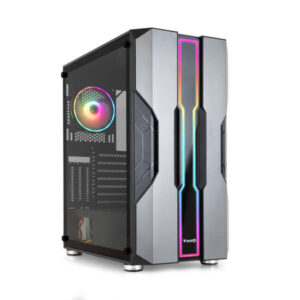 tooq nightcity caja semitorre gaming eatx/atx/micro atx/mini itx panel lateral cristal templado tamaño disco soportado 3.5", 2.5" usb3.0, 2.0, audio hd 2 ventiladores 120mm argb incluidos soporta refrigeracion liquida color negro/gris