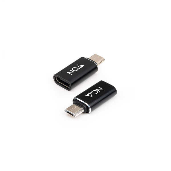 nanocable adaptador micro usb/m a usb c/h color negro