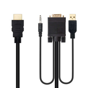 nanocable cable conversor hdmi a vga+jack3.5+usb a 1.8m color negro