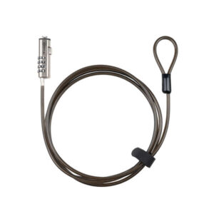 tooq cable seguridad nano 2.5x6mm combinacion portatil color gris