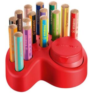 stabilo set de mesa woddy 3 en 1 15 lapices de colores + sacapuntas con deposito 10x woody 3 en 1, 2x woody 3 en 1 pastel, 3x woody 3 en 1 duo