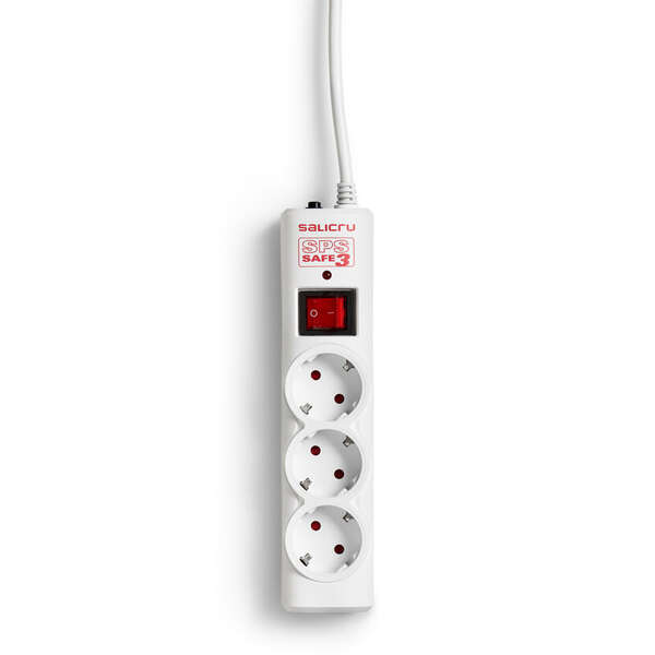 salicru regleta sps safe 3 protectores electricos activos de ultima generacion 3 tomas schuko color blanco