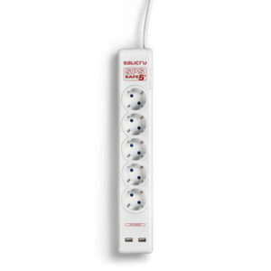 salicru regleta sps safe 5+ protectores electricos activos de ultima generacion 5 tomas schuko color blanco