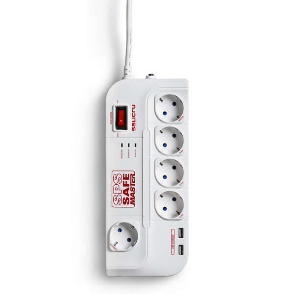 salicru regleta sps safe master protectores electricos activos de ultima generacion 5 tomas schuko color blanco
