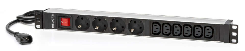 salicru regleta sps pdu unidad de distribucion de energia 4 tomas schuko y 6 tomas iec c13 color negro