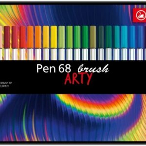 stabilo pen 68 brush arty caja metalica de 30 rotuladores punta de pincel tinta a base de agua colores surtidos