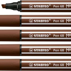 stabilo pen 68 max rotulador punta de fibra biselada trazo entre 1 5mm aprox. tinta a base de agua color marron