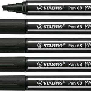 stabilo pen 68 max rotulador punta de fibra biselada trazo entre 1 5mm aprox. tinta a base de agua color negro