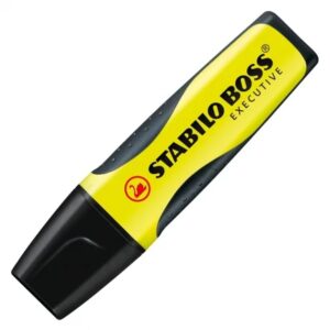 stabilo boss executive marcador fluorescente zona de agarre trazo entre 2 y 5mm recargable tinta con base de agua color amarillo