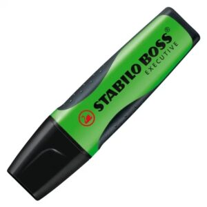 stabilo boss executive marcador fluorescente zona de agarre trazo entre 2 y 5mm recargable tinta con base de agua color verde