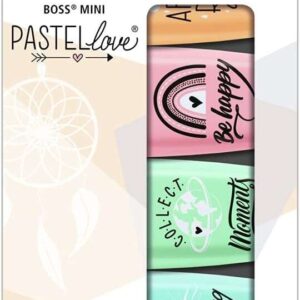 stabilo boss mini pastellove pack de 5 marcadores fluorescentes trazo entre 2 y 5mm tinta con base de agua antisecado colores rosa, naranja, verde, gris, y turquesa