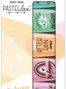 stabilo boss mini pastellove pack de 6 marcadores fluorescentes trazo entre 2 y 5mm tinta con base de agua antisecado colores rosa, fucsia, naranja, verde, gris, y turquesa