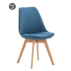 muvip pack 2 sillas design d400 tela azul oscuro