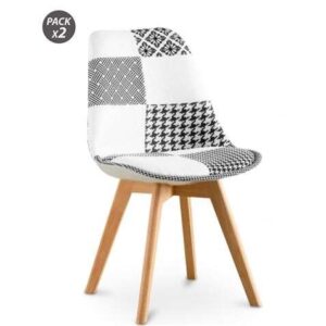 muvip pack 2 sillas design d400 tela patchwork