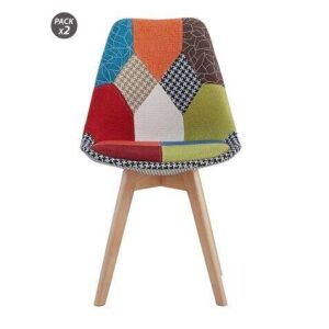 muvip pack 2 sillas design d400 tela patchwork