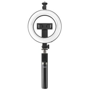 xo tripode + palo selfie bluetooth + luz ss12 color negro