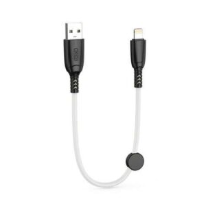 xo cable nb247 carga rapida usb lightning 6a 25cm con clip color blanco
