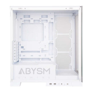 abysm danube sava h500 white caja torre atx, itx, micro atx lateral y frontal cristal templado 3.5" y 2.5" usb a, usb c y audio 4 ventiladores argb instalados soporta refrigeracion liquida