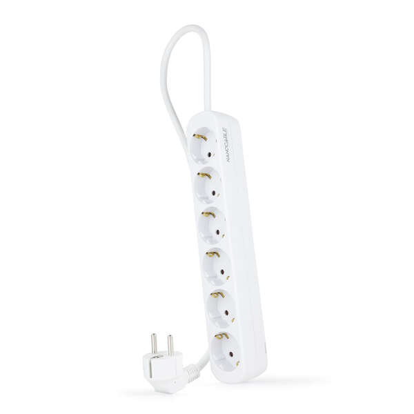 nanocable regleta 6 tomas 1.4m color blanco