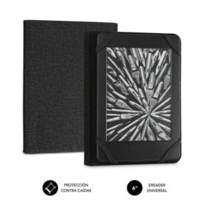 subblim funda ereader 6" resistente interior aterciopelado plegado comodo sujecion sin daños color negro