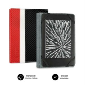 subblim funda ereader 6" proteccion ligera combinacion de colores elegante resistente fibra de carbono interior aterciopelado lectura comoda sujecion de silicona sin daños en pantalla cierre elastico