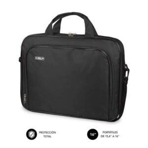 subblim maletin oxford resistente de poliester interior acolchado y reforzado dos compartimentos separados bolsillo exterior de gran capacidad correa de hombro ajustable y desmontable