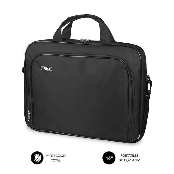 subblim maletin oxford resistente de poliester interior acolchado y reforzado dos compartimentos separados bolsillo exterior de gran capacidad correa de hombro ajustable y desmontable