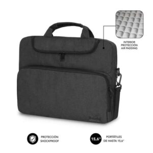 subblim maletin para portatiles de hasta 15.6 pulgadas proteccion air padding resistente poliester oxford repelente de liquidos color negro