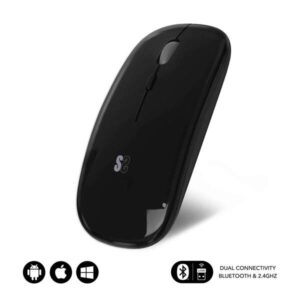 subblim raton dual flat conectividad dual tecnologia silent click bateria de larga duracion diseño elegante color negro
