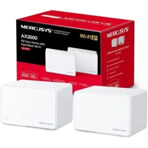 mercusys halo h80x sistema wi fi 6 mesh ax3000 doble banda 2 unidades halo cobertura hasta 650 m² 3 puertos gigabit por unidad halo color blanco