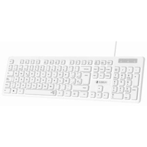 subblim teclado business slim silencioso 430 x 132 x 23 mm teclas planas resistente a salpicaduras diseño delgado y completo conector usb plug&play color blanco