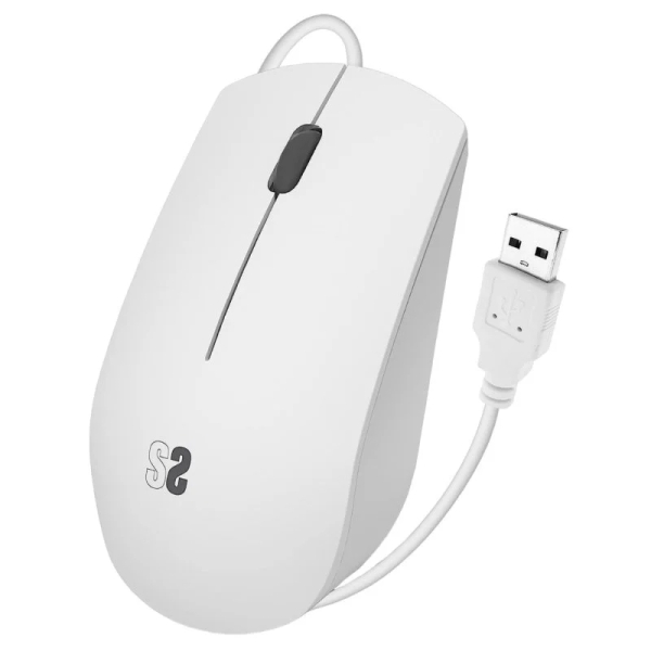 subblim ratón óptico business todoterreno silent click ergonómico libertad con cable sencillez y minimalismo color blanco