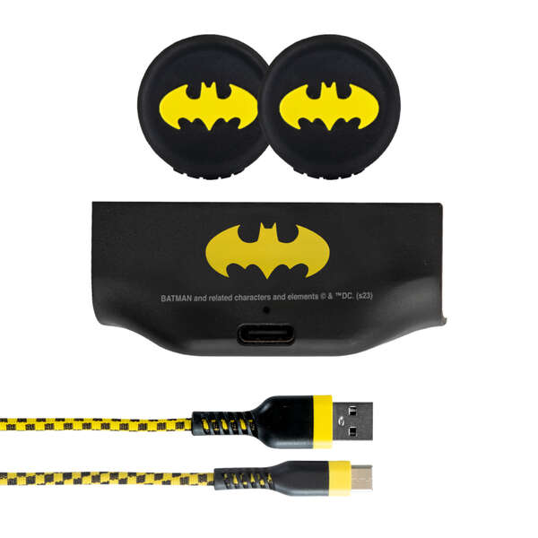 fr tec pack carga y juega batman xbox series x/s grips con logo batman cable usb c 3m resistente y colorido bateria recargable 1000mah color varios