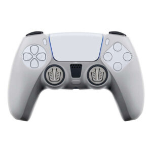 fr tec funda de silicona transparente + grips para dualsense ps5 proteccion sin alterar el aspecto mejora el agarre y evita manos sudorosas incluye grips para joysticks color gris