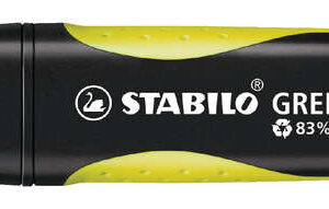 stabilo green boss marcador fluorescente fabricado con un 83% de plastico reciclado trazo entre 2 y 5mm recargable color amarillo