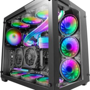 mars gaming mcv3 e atx caja pc tamaño xxl doble ventana cristal templado capacidad ampliada xxl estructura modular doble camara soporte total refrigeracion liquida color negro