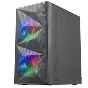 mars gaming caja gaming compacta mc me diseño innovador ventiladores frgb 120mm ventana lateral cristal templado maxima refrigeracion color negro