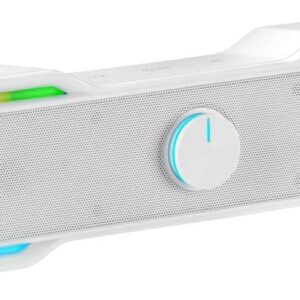 mars gaming barra de sonido gaming 10w procesador de sonido dsp iluminacion rgb conexion jack + bluetooth 5.0 color blanco