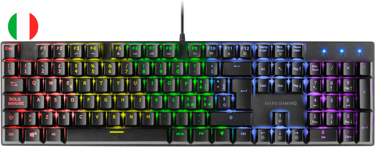mars gaming teclado mecanico rgb mk422 tecnologia antipolvo efectos de iluminacion rainbow teclas ultra resistentes funciones multimedia y modo juego pr de 1000hz anti ghosting avanzado compatibilidad multiplataforma color negro